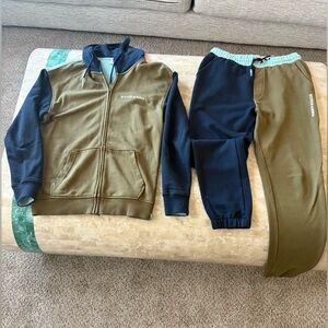 Scotch & Soda men’s color block track suit - Olive and Navy